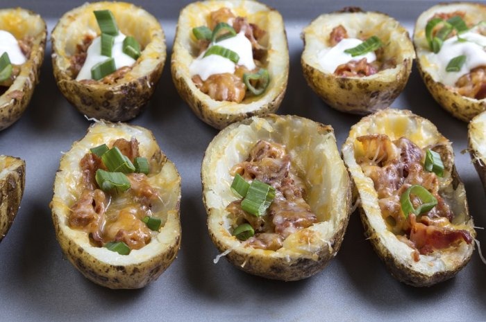 Slow Cooker Pulled Pork Potato Skins