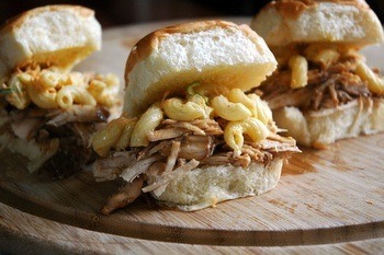 Slow Cooker Teriyaki Chicken and Mac Salad Sliders