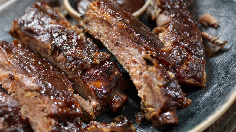 Slow roasted pork ribs