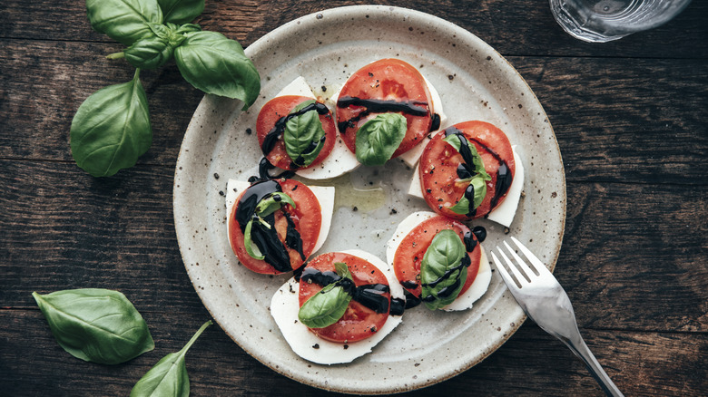 Caprese salad on plate