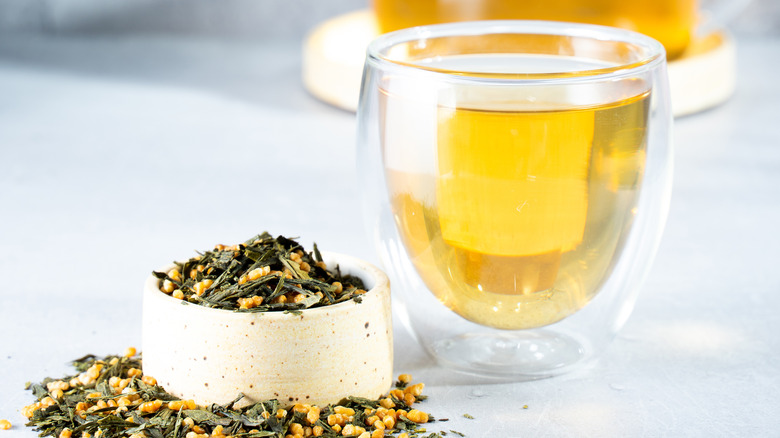 Genmaicha tea brown rice toasted