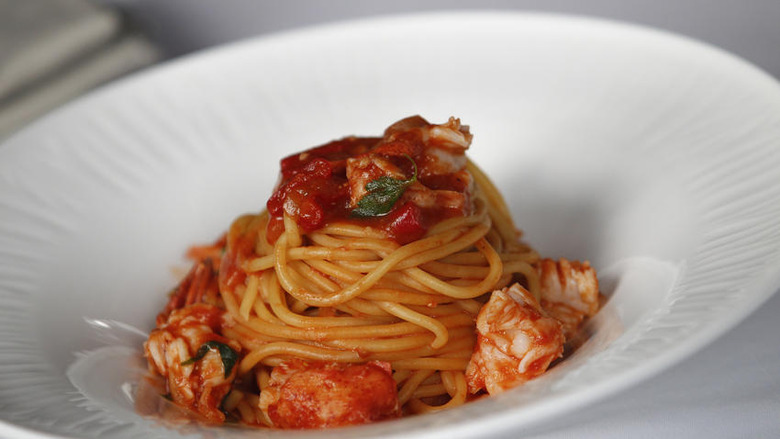 Bucatini With Lobster, Basil and Spicy Tomato Sauce