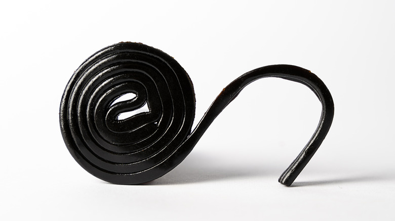 Rolled up licorice rope