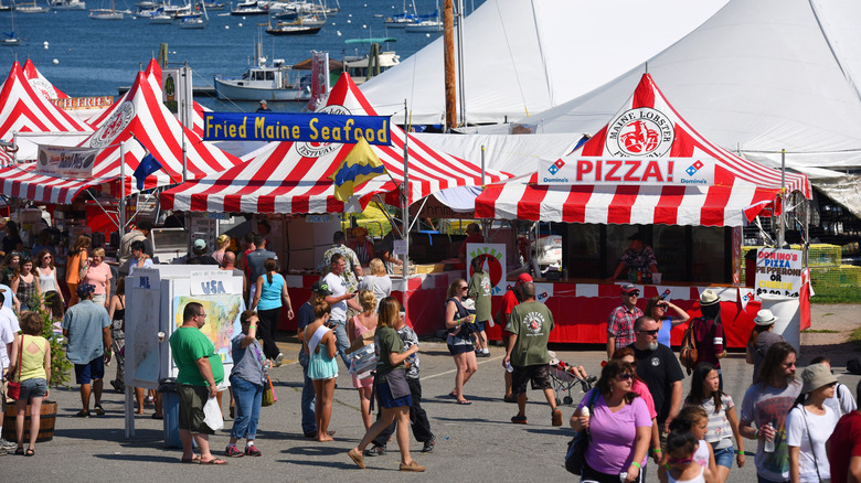 Vendor tents at Maine Lobster Festival