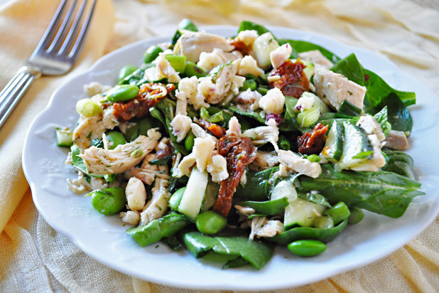 Mediterranean Chicken Spinach Salad