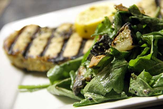 Grilled Potato, Onion, and Arugula Salad