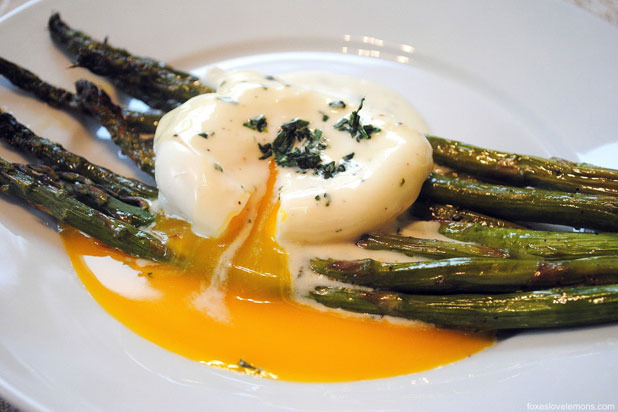 Roasted Asparagus with Poached Egg and Lemon-Mustard Sauce