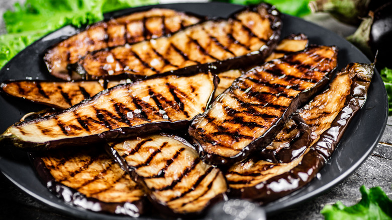 Grilled eggplant slices