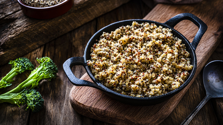 Bowl of cooked quinoa