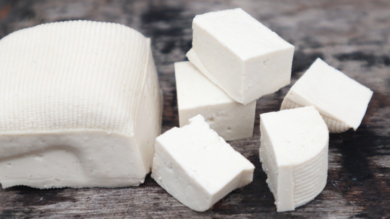 Chunks of silken tofu