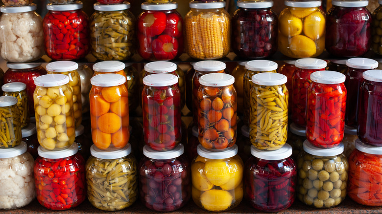 A variety of pickled vegetables