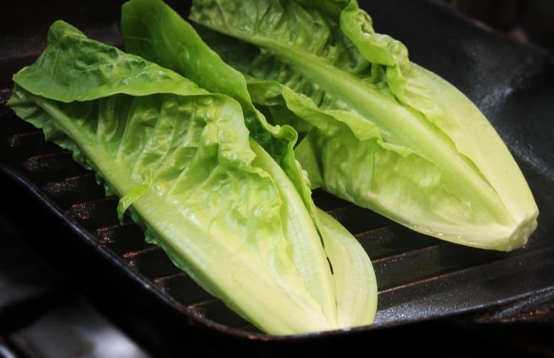 Grilled Romaine Hearts With Caesar Vinaigrette