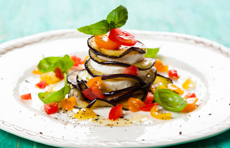 Grilled Eggplant, Tomato, and Mozzarella Salad