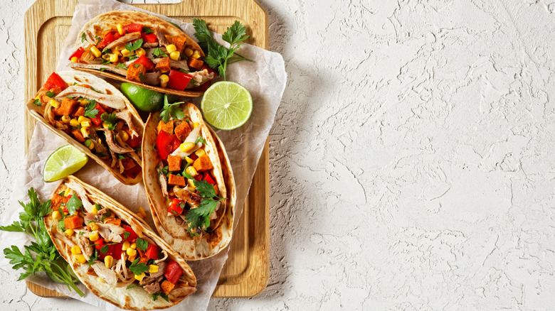 Grilled chicken sweet potato tacos