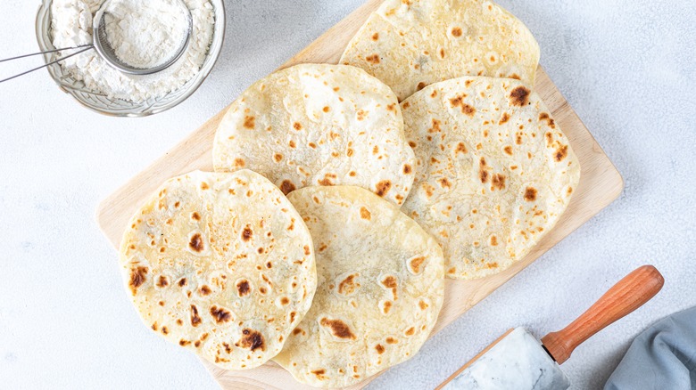 Assorted flour tortillas