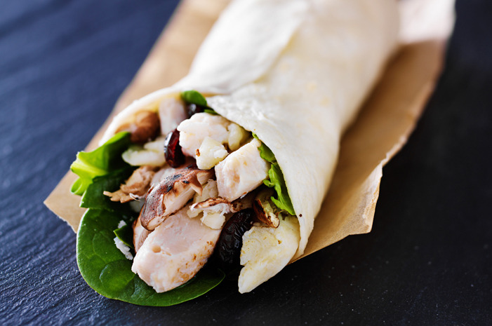 Chicken Wrap with Apples and Dried Cranberries