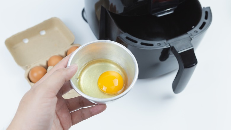 poaching eggs in the air fryer