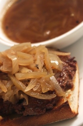 Assembling The French Onion Soup Burger