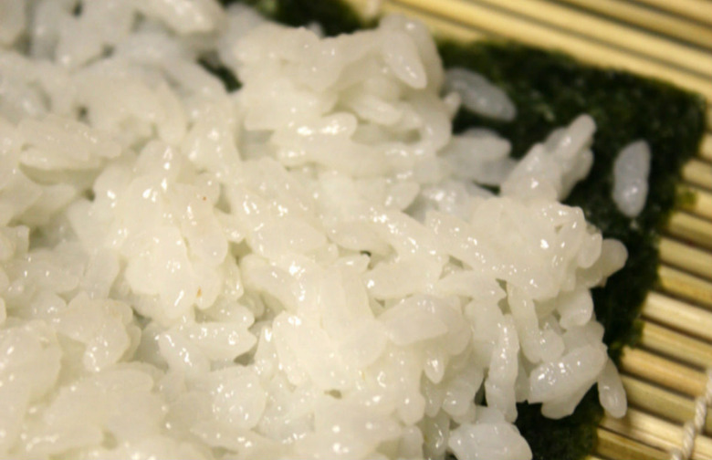 Spread Rice on Seaweed