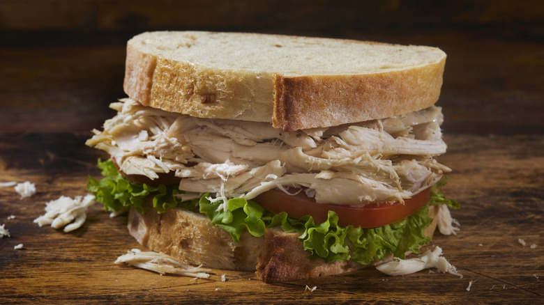 Roast chicken breast sandwich