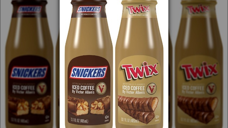 bottled Snickers and Twix coffees