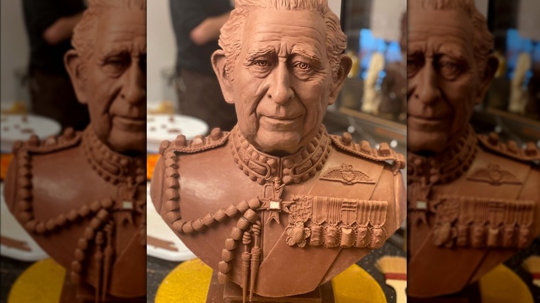 Chocolate bust of King Charles III