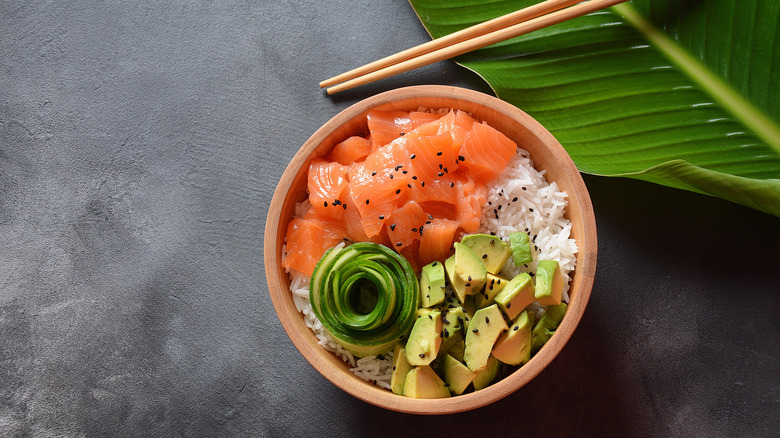 poke bowl with salmon