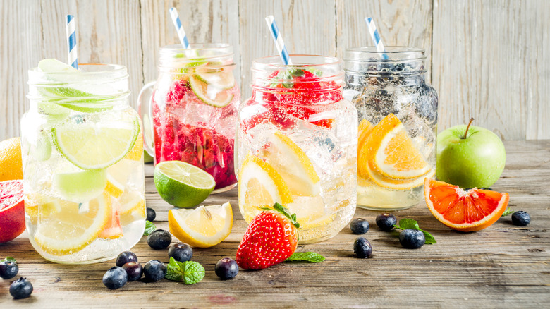 Mason jars as drinking glasses