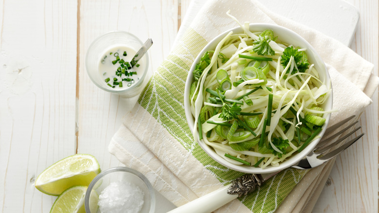 Bowl of shredded greens