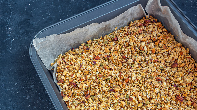 granola on sheet pan