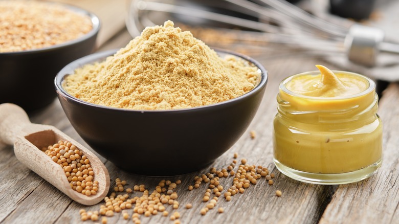 Homemade mustard made from ground mustard seed