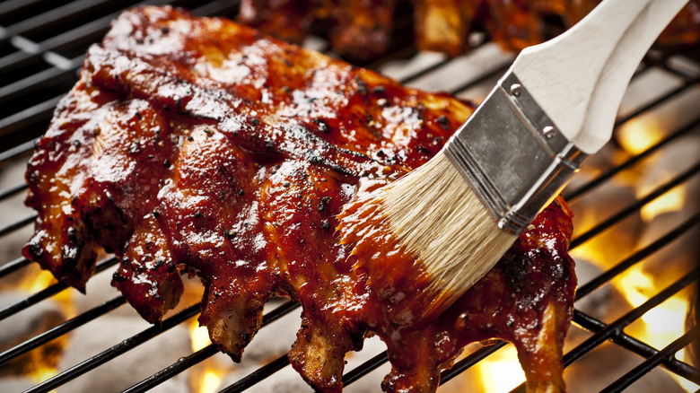 ribs on a grill