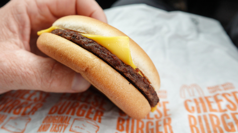 Close up of McDonald's hamburger