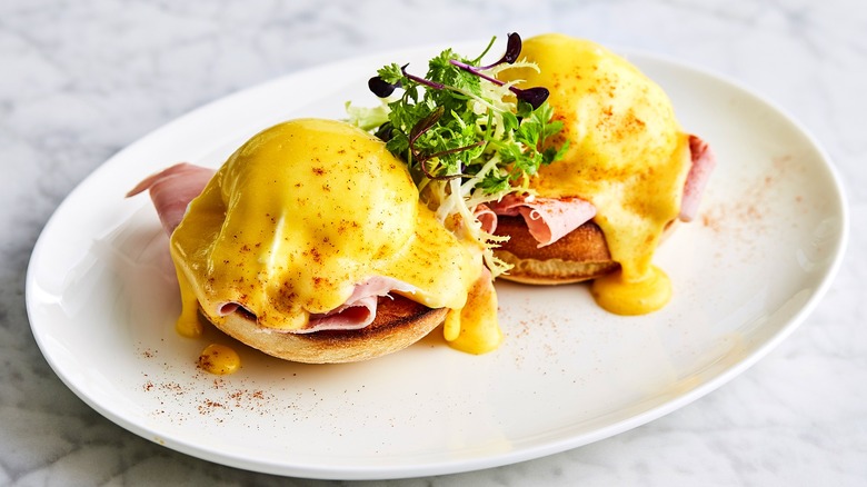 eggs Benedict on plate