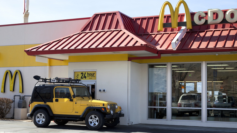 Jeep in McDonald's drive-thru