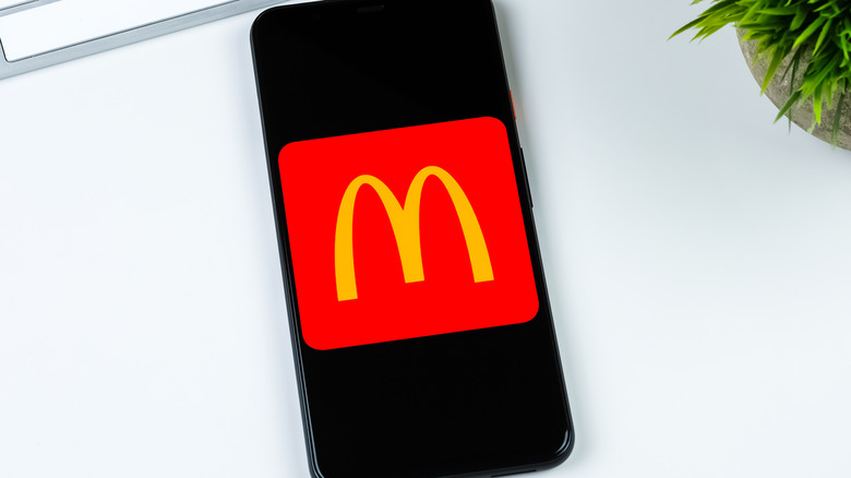 McDonald's logo on a phone