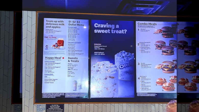 McDonald's menu