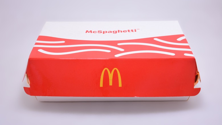 mcdonald's container labeled as mcspaghetti