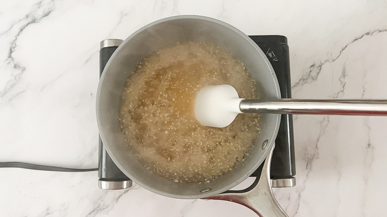 grits in saucepan 