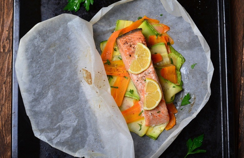 Mediterranean Salmon Baked In Parchment (En Papillote) - Recipes