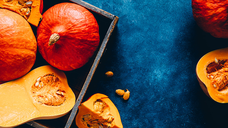 winter squash whole and sliced