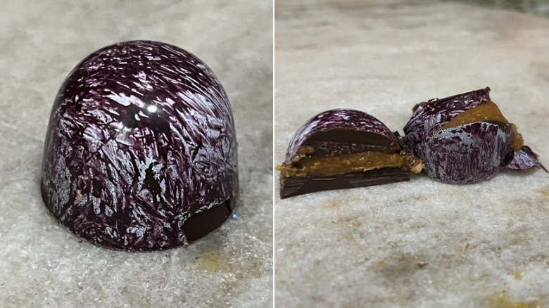 purple chocolate praline truffle