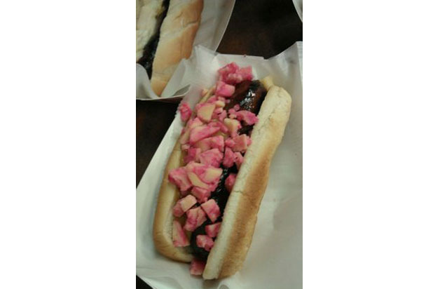 Cherry-Infused Venison Dog with Pumpkin Cream Sauce — Hot Doug's, Chicago