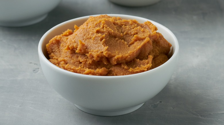 Bowl of white miso paste