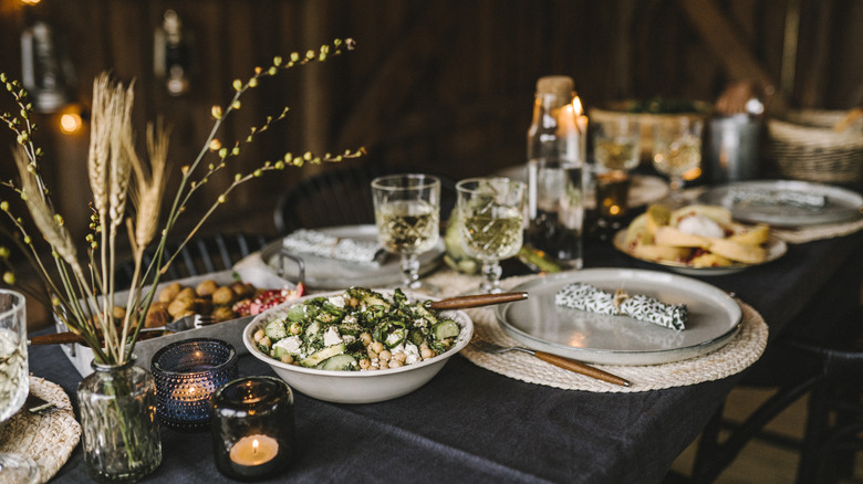 table set for a dinner party