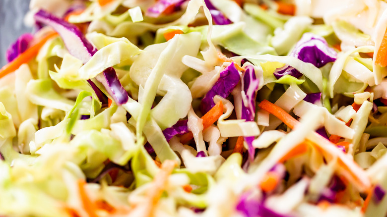 close-up of coleslaw