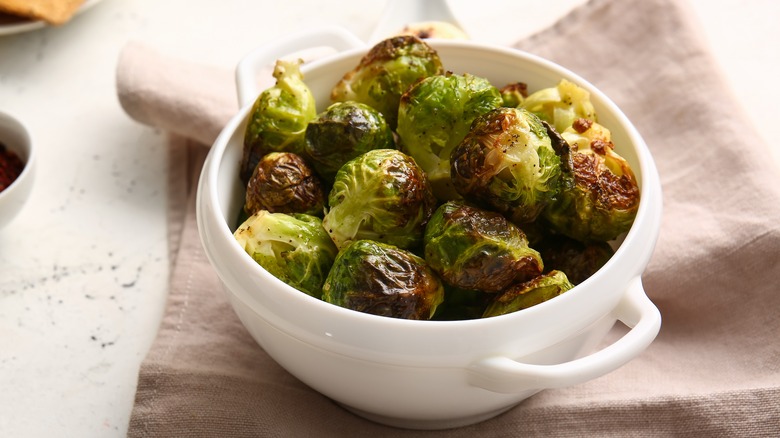 Bowl of roasted Brussels sprouts