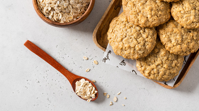 Oatmeal Cookies with Scoop of Oats