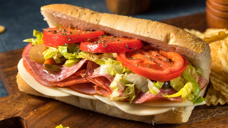 Italian cold cut hoagie-style sandwich 