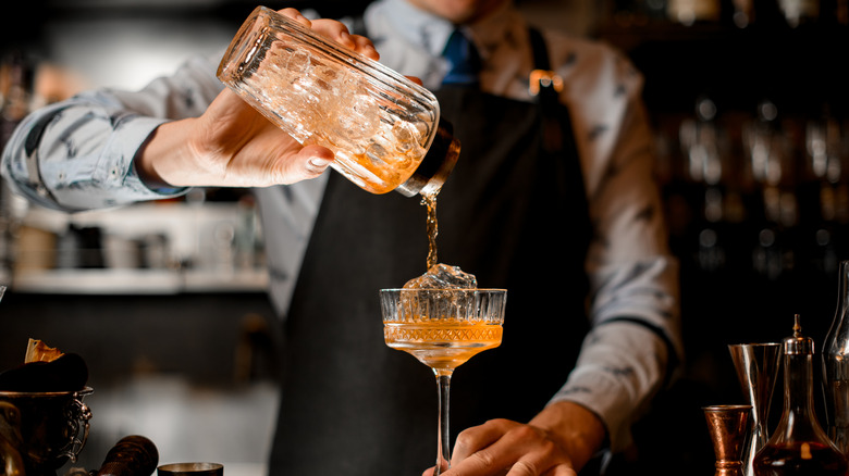 bartender making cocktail